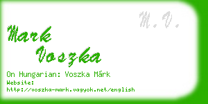 mark voszka business card